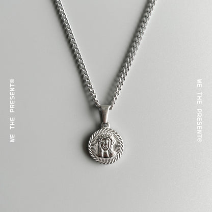 Jesus Circular Pendant Necklace