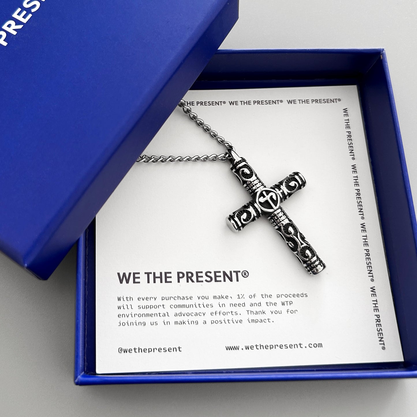 We The Present Tala Vintage Cross Stainless Necklace