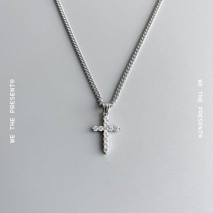 We The Present Beau Ice Cubic Zirconia Stainless Steel Pendant Necklace