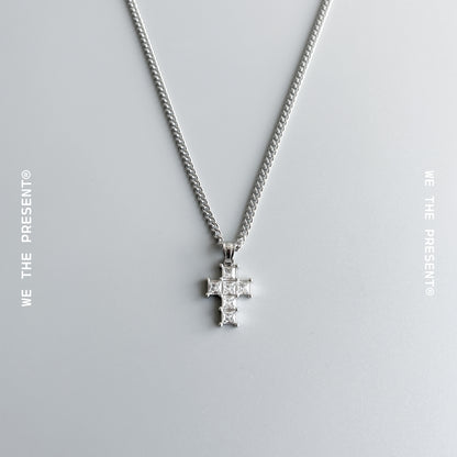 We The Present Rhett Ice Cubic Zirconia Stainless Steel Pendant Necklace