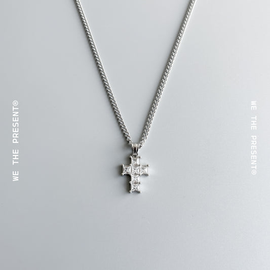 We The Present Rhett Ice Cubic Zirconia Stainless Steel Pendant Necklace
