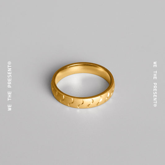 We The Present Asher 14k Gold Coated Stainless Steel Ring