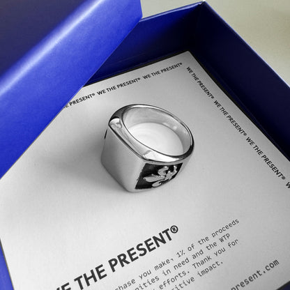 Maverick Fleur Stainless Steel Silver Ring
