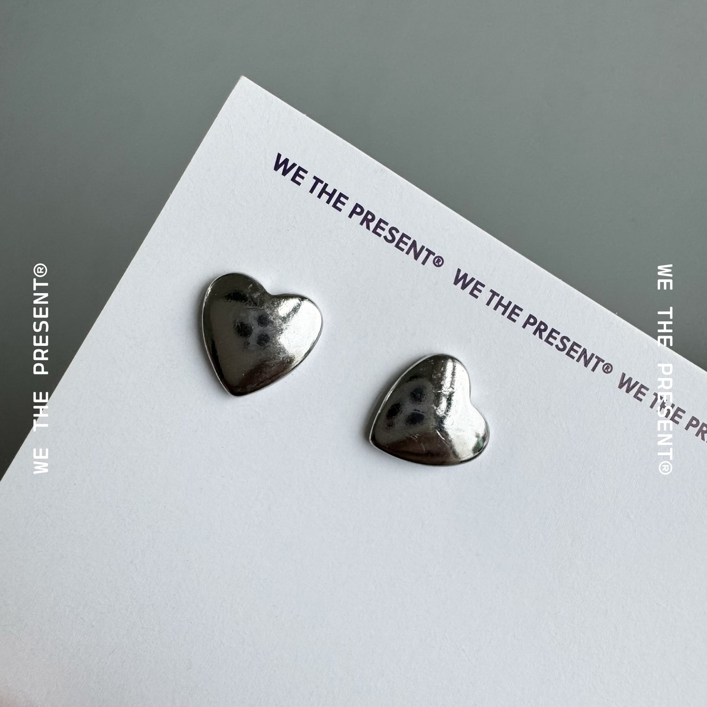 Heart Silver Stud Earrings