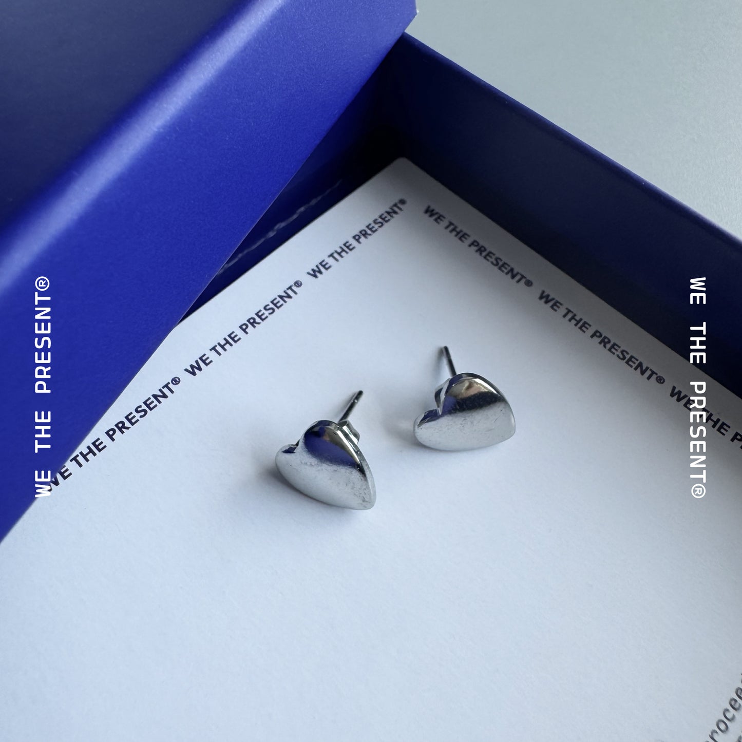 Heart Silver Stud Earrings