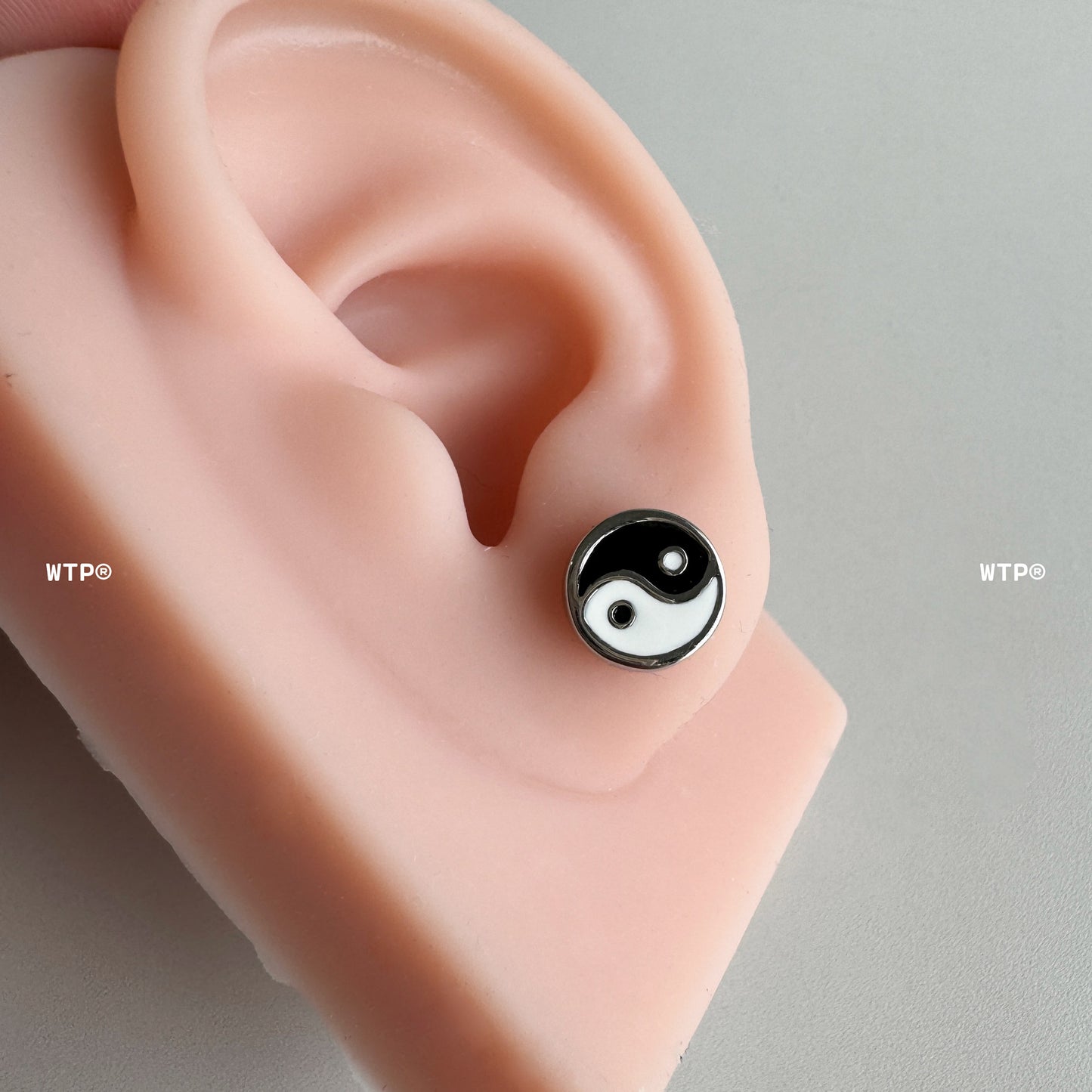 Yin Yang Black And White Stud Earrings