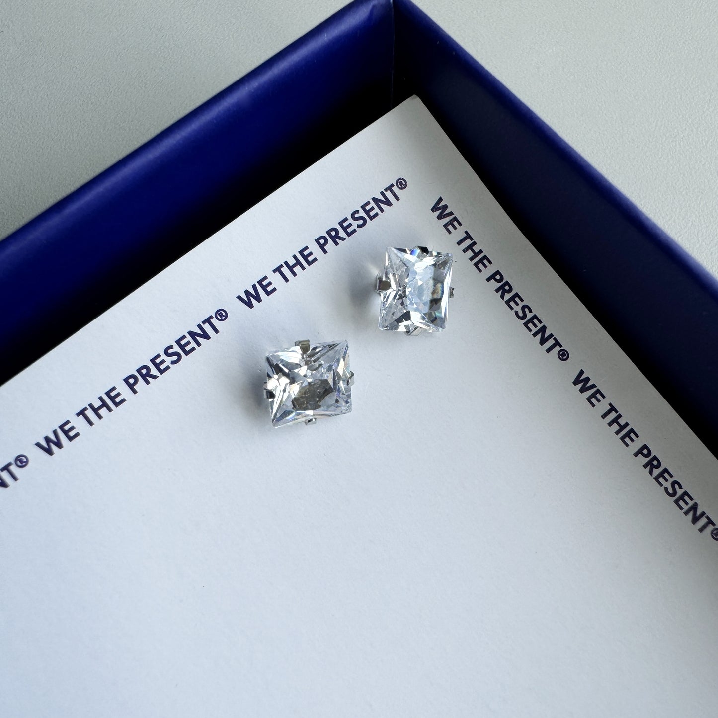 Ice Moissanite Rhombus 6mm Stud Earrings