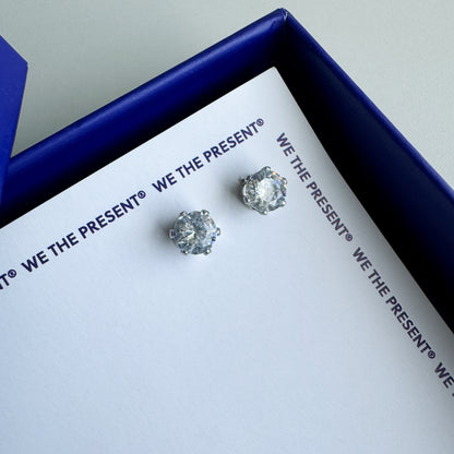 Ice Moissanite 5mm Stud Earrings