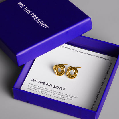 We The Present Woven Circle Stud Earrings