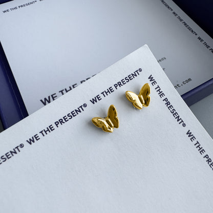 18k Gold Vermeil Tiny Butterfly Stud Earrings