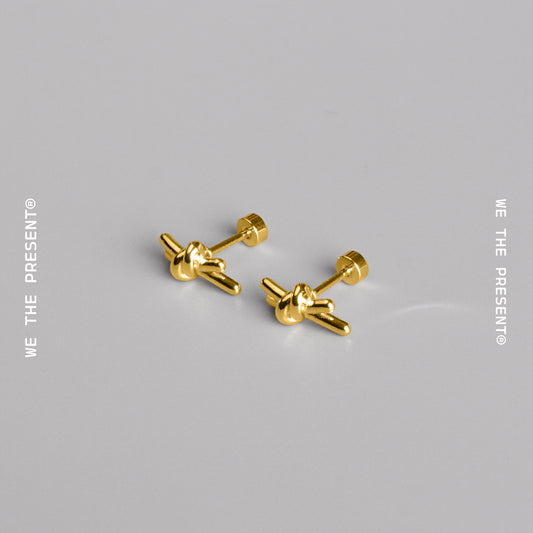 We The Present Rosie Knot 14k Gold Vermeil Stud Earrings