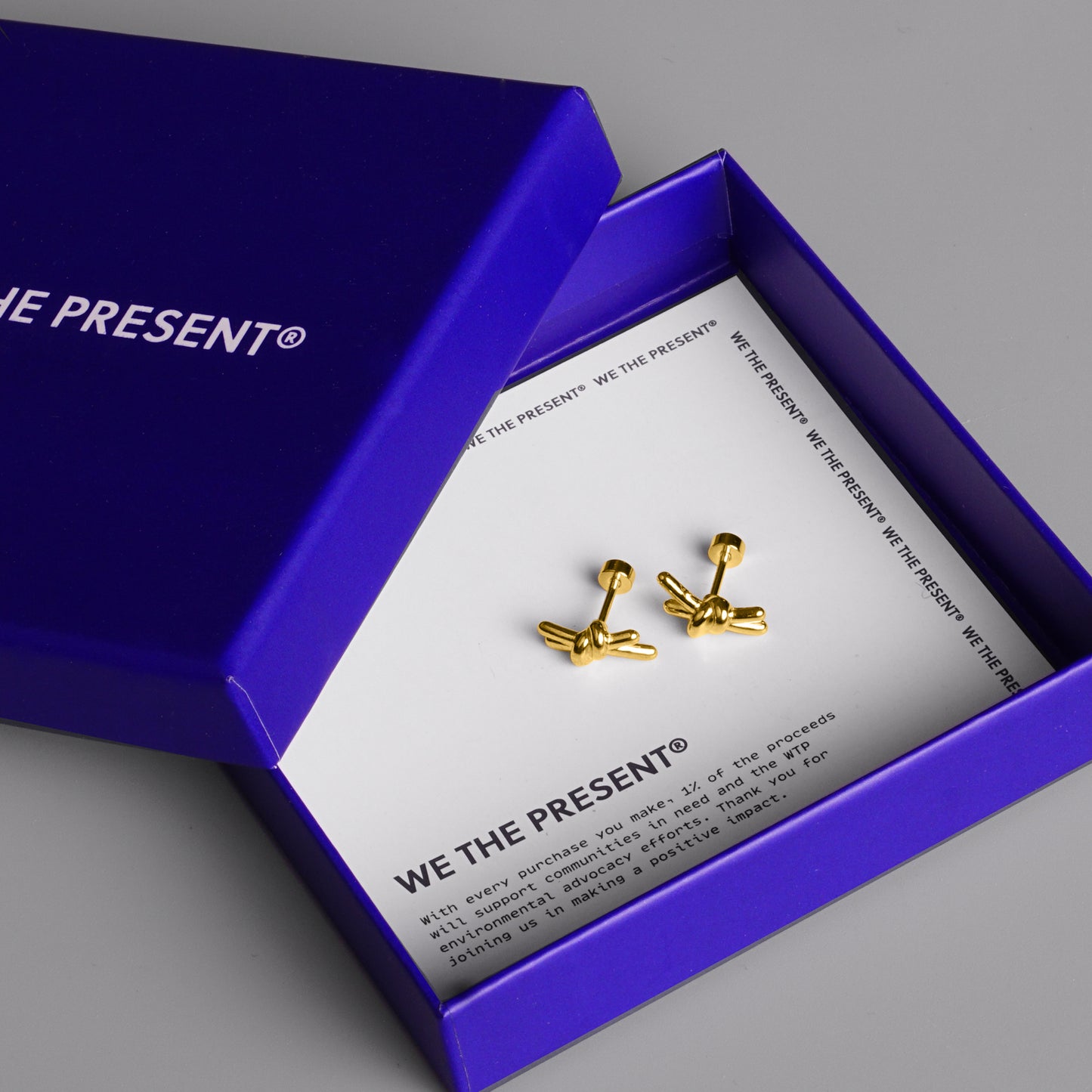 We The Present Rosie Knot 14k Gold Vermeil Stud Earrings